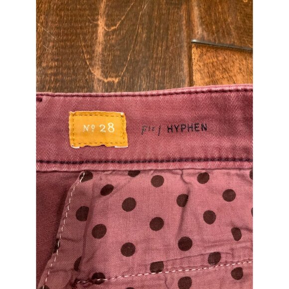 Pilcro and the Letterpress Cranberry Red “Hyphen" Straight Leg Pants, Size 28 - Picture 4 of 7